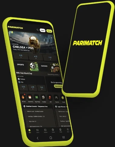 Приложение Parimatch на экране смартфона